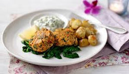 Fishcakes and new potatoes