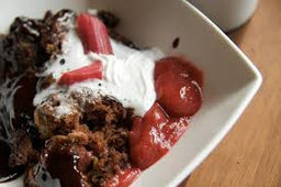 Rhubarb Self-saucing pudding