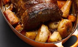 Pot roasted brisket with parsnips and swede